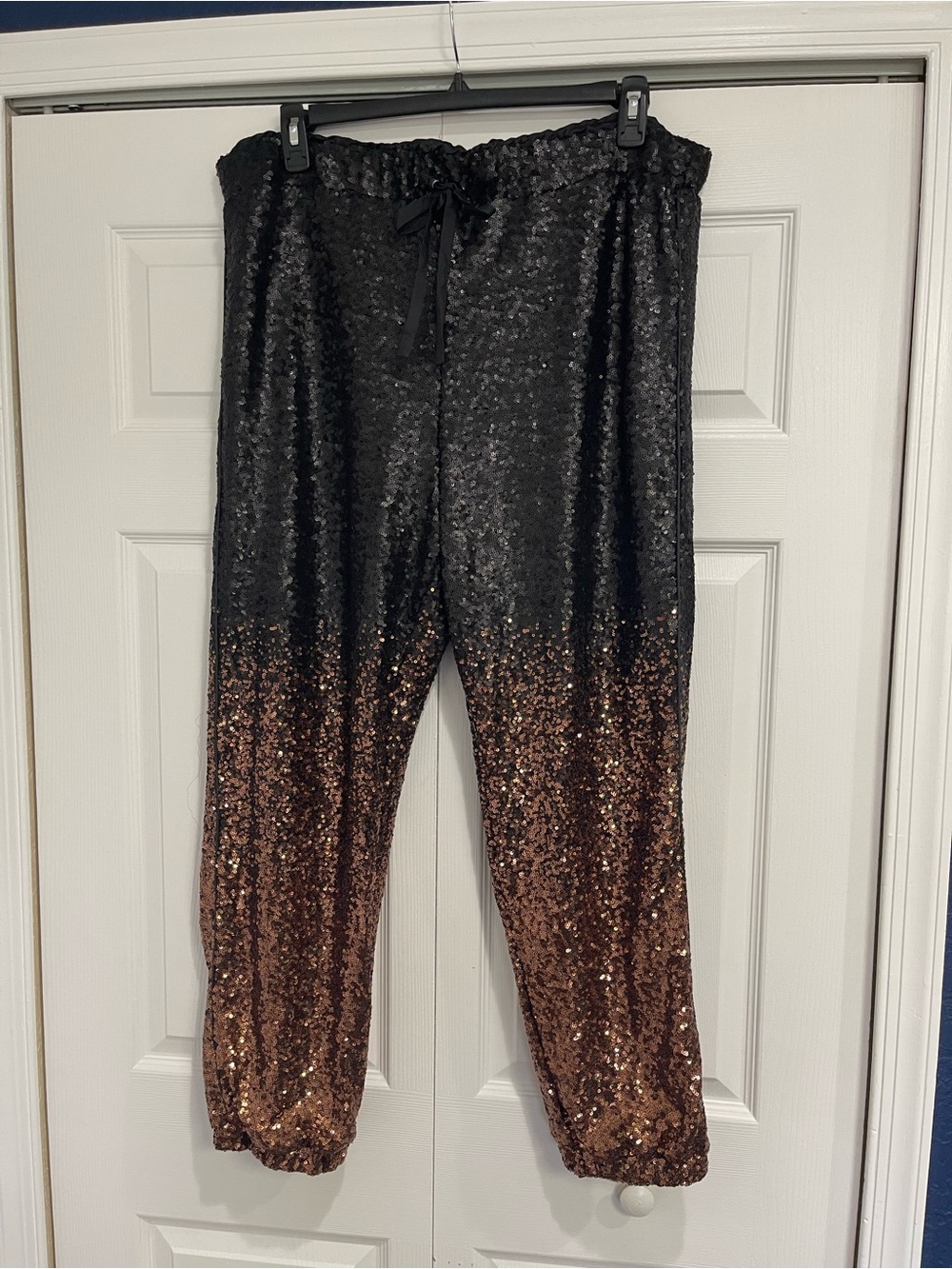 Johnny Was Black to Brown Ombre Sequin Joggers